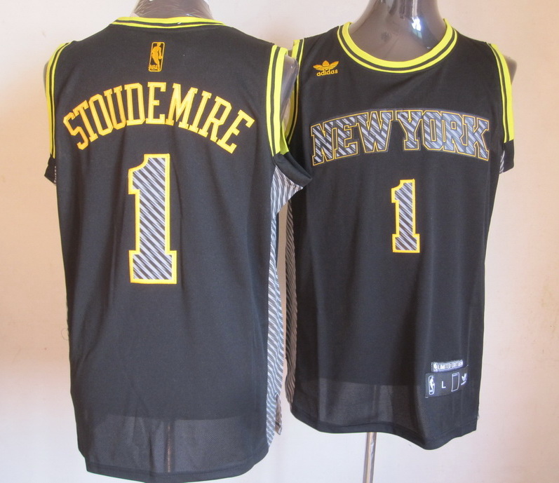  NBA New York Knicks 1 Amar'e Stoudemire Electricity Fashion Swingman Black Jersey